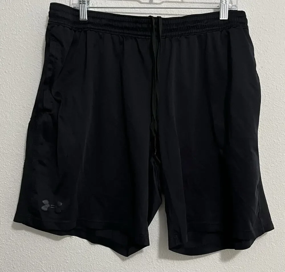 Under Armour HeatGear Men’s Big & Tall 2XL Black Mesh Shorts Drawstring Pockets